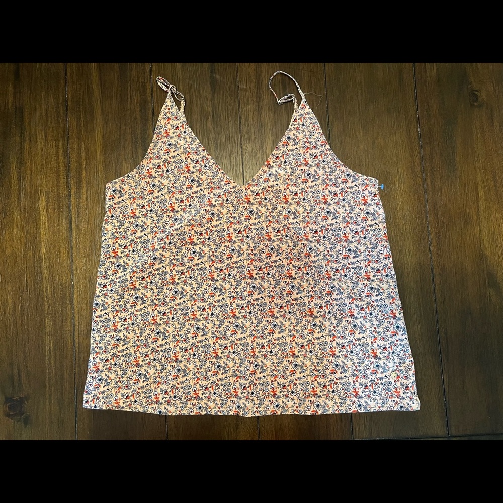 Abercrombie & Fitch Essentials Floral Print Cami Tank Top Pink Size S